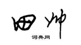 朱錫榮田帥草書個性簽名怎么寫