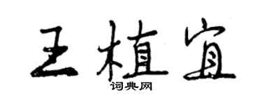 曾慶福王植宜行書個性簽名怎么寫