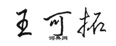 駱恆光王可拓行書個性簽名怎么寫