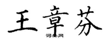 丁謙王章芬楷書個性簽名怎么寫