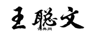 胡問遂王聰文行書個性簽名怎么寫