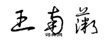 曾慶福王南薇草書個性簽名怎么寫