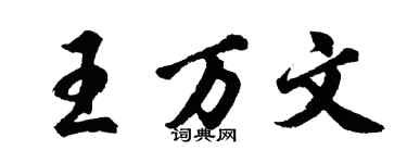 胡問遂王萬文行書個性簽名怎么寫