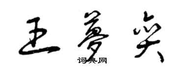 曾慶福王夢奕草書個性簽名怎么寫