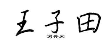 王正良王子田行書個性簽名怎么寫