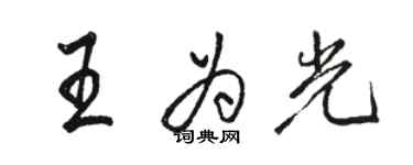 駱恆光王為光行書個性簽名怎么寫