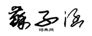 朱錫榮蘇子涵草書個性簽名怎么寫