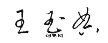 駱恆光王玉典草書個性簽名怎么寫