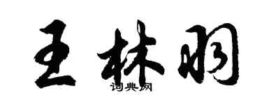 胡問遂王林羽行書個性簽名怎么寫