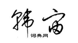 梁錦英韓宙草書個性簽名怎么寫