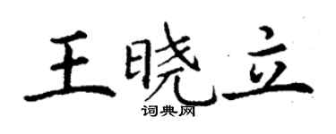 丁謙王曉立楷書個性簽名怎么寫
