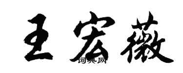 胡問遂王宏薇行書個性簽名怎么寫