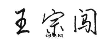 駱恆光王宗闖行書個性簽名怎么寫