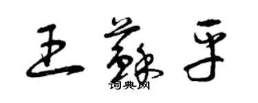 曾慶福王蘇平草書個性簽名怎么寫