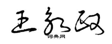 曾慶福王永政草書個性簽名怎么寫