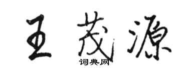 駱恆光王茂源行書個性簽名怎么寫