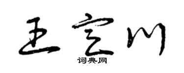 曾慶福王定川草書個性簽名怎么寫