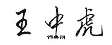 駱恆光王中虎行書個性簽名怎么寫