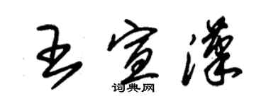 朱錫榮王宣漢草書個性簽名怎么寫