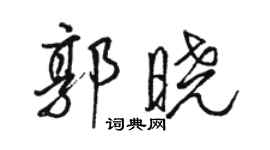 駱恆光郭曉行書個性簽名怎么寫