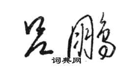 駱恆光呂鵬草書個性簽名怎么寫