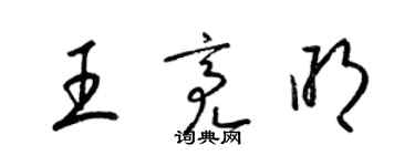 梁錦英王亮明草書個性簽名怎么寫