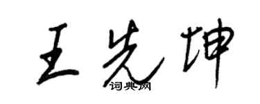 王正良王先坤行書個性簽名怎么寫