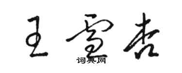 駱恆光王雪杏草書個性簽名怎么寫