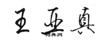 駱恆光王亞真行書個性簽名怎么寫