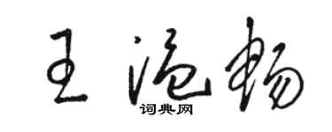 駱恆光王溫暢草書個性簽名怎么寫