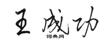 駱恆光王成功行書個性簽名怎么寫