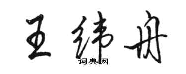 駱恆光王緯舟行書個性簽名怎么寫