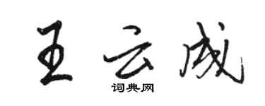 駱恆光王雲成行書個性簽名怎么寫
