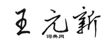 駱恆光王元新行書個性簽名怎么寫