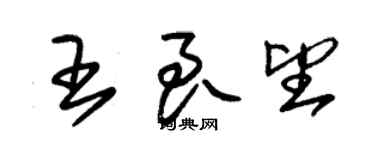 朱錫榮王良望草書個性簽名怎么寫