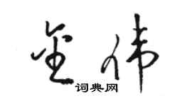 駱恆光金偉草書個性簽名怎么寫