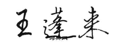 駱恆光王蓬來行書個性簽名怎么寫