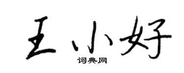 王正良王小好行書個性簽名怎么寫
