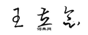 駱恆光王立念草書個性簽名怎么寫