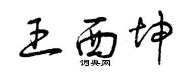 曾慶福王西坤草書個性簽名怎么寫