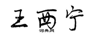 曾慶福王西寧行書個性簽名怎么寫