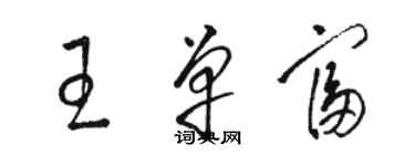 駱恆光王單富草書個性簽名怎么寫