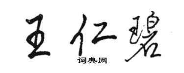 駱恆光王仁碧行書個性簽名怎么寫