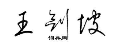 梁錦英王劍坡草書個性簽名怎么寫