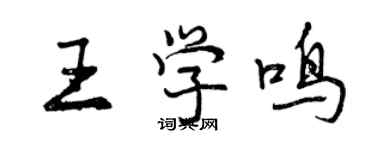 曾慶福王學鳴行書個性簽名怎么寫