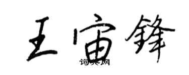 王正良王宙鋒行書個性簽名怎么寫