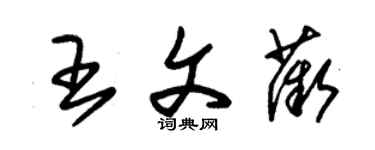 朱錫榮王文薇草書個性簽名怎么寫