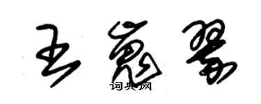 朱錫榮王嵬翠草書個性簽名怎么寫