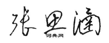 駱恆光張思涵草書個性簽名怎么寫