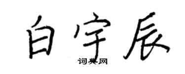 王正良白宇辰行書個性簽名怎么寫